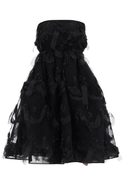 Shop Simone Rocha Tulle Dress With Bows And Embroidery.
