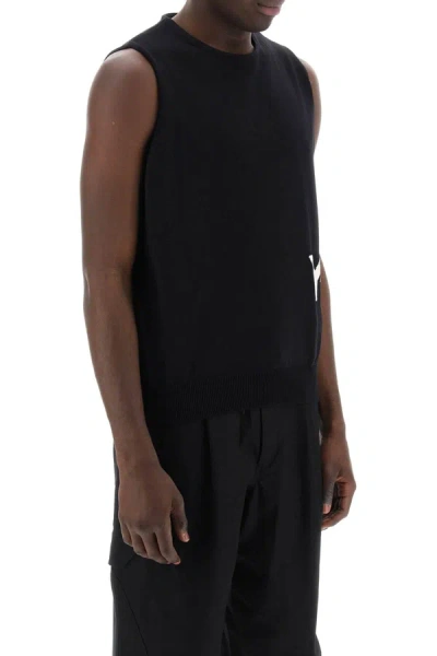 Shop Y-3 Y 3 Knitted Logo Vest In Seven