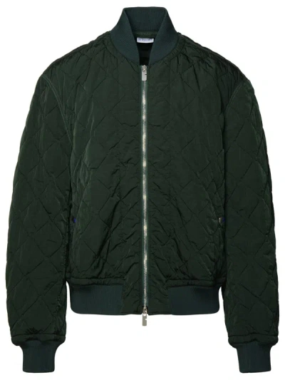 Shop Burberry Bomber Jacket In Green Nylon