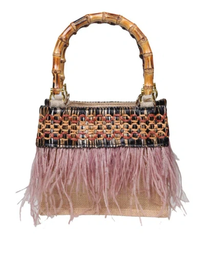 Shop La Milanesa Handbag With Fringes In Pink
