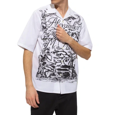 Alexander Mcqueen Blake Illustration Print Cotton Camp Shirt