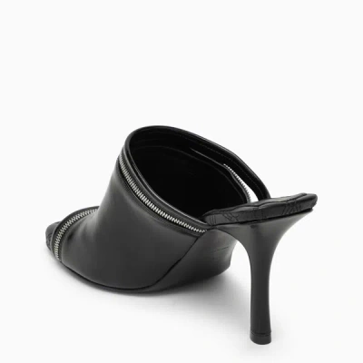 Shop Burberry Black Leather Sleep Sandal