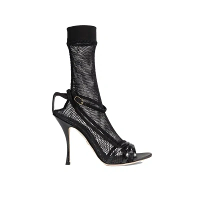 Shop Dolce & Gabbana Fishnet Sandals