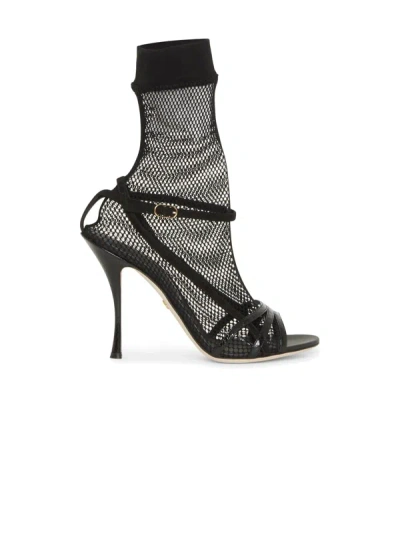 Shop Dolce & Gabbana Fishnet Sandals