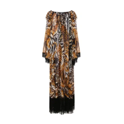 Shop Dolce & Gabbana Fringed Kaftan Dress