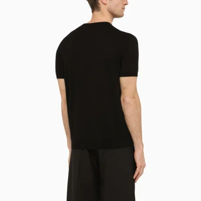 Shop Drumohr Black Cotton Crewneck T Shirt