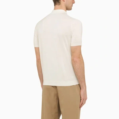 Shop Drumohr White Short Sleeved Polo