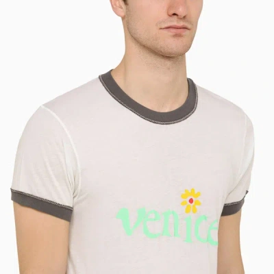 Shop Erl Venice White Cotton T Shirt