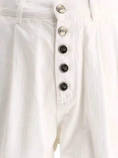 Shop Etro Pleated Shorts With Buttons