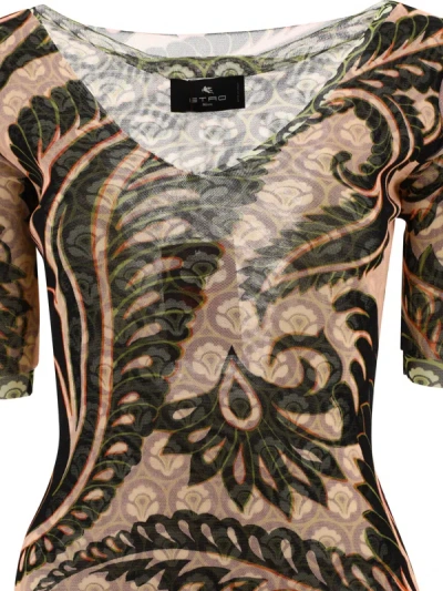 Etro Printed Tulle Midi Dress