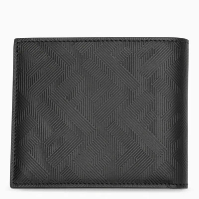 Shop Fendi Shadow Diagonal Bi Fold Black Leather Wallet