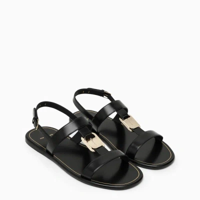 Shop Ferragamo Black Capri Sandals