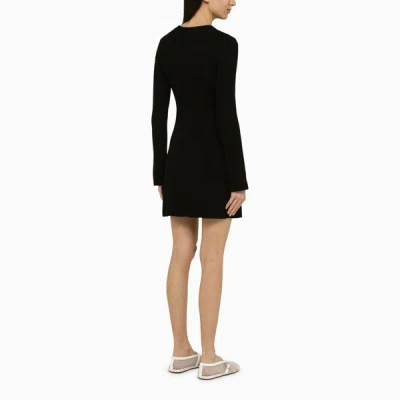 Shop Loulou Studio Black Ribbed Silk Blend Mini Dress