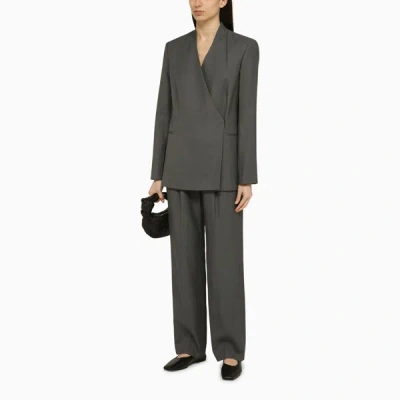 Loulou Studio Sandyato Single-breasted Grey Viscose Blazer