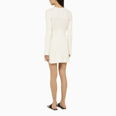 Shop Loulou Studio White Ribbed Silk Blend Mini Dress