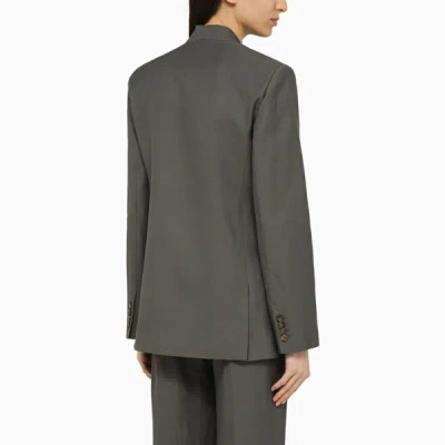 Shop Loulou Studio Sandyato Single Breasted Grey Viscose Blazer