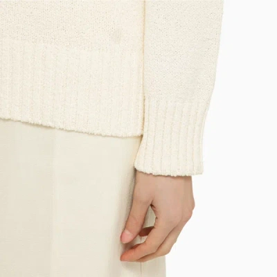 Shop Loulou Studio White Cotton Blend Crew Neck Sweater