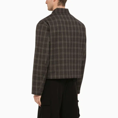 Shop Our Legacy Wool Blend Checked Zipped Jacket