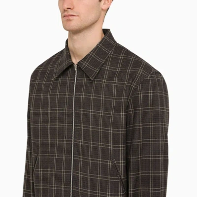 Shop Our Legacy Wool Blend Checked Zipped Jacket