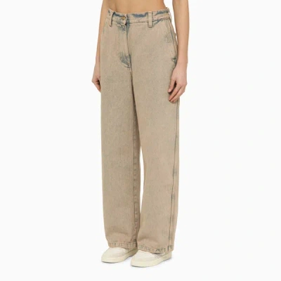 Palm Angels Bi Colore Overdye Wide Fit Jeans