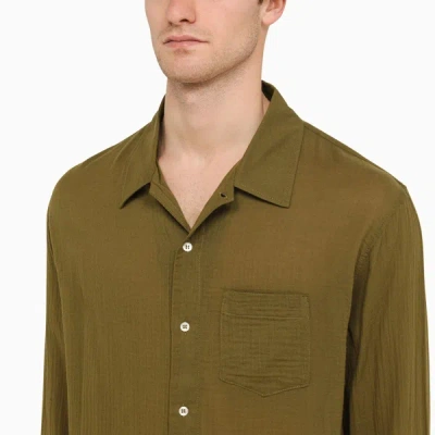 Shop Séfr Moss Green Cotton Shirt