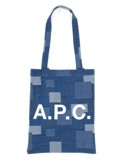 Shop Apc A.p.c. "lou" Tote Bag In Blue