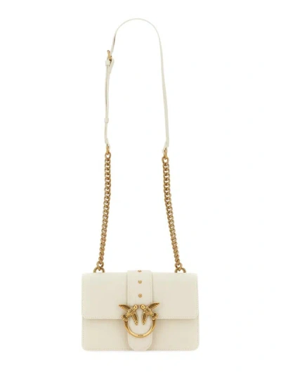 Shop Pinko "love One Simply" Mini Bag In Ivory