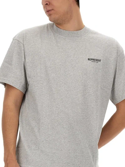 Shop Represent T-shirt With Logo In Grey
