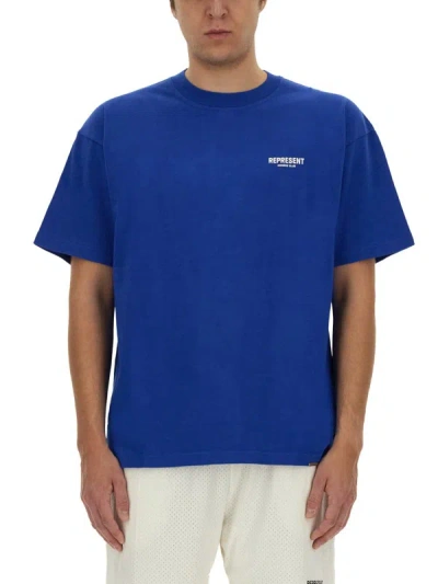 Shop Represent T-shirt With Logo In Blue