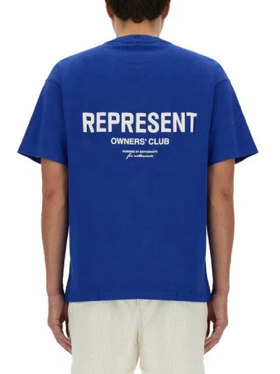 Shop Represent T-shirt With Logo In Blue