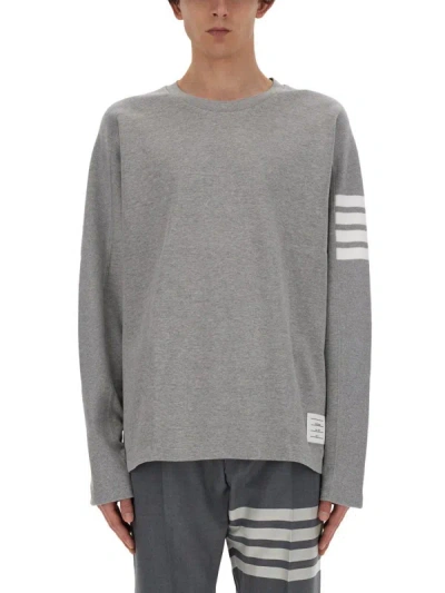 Shop Thom Browne T-shirt "4bar" In Grey