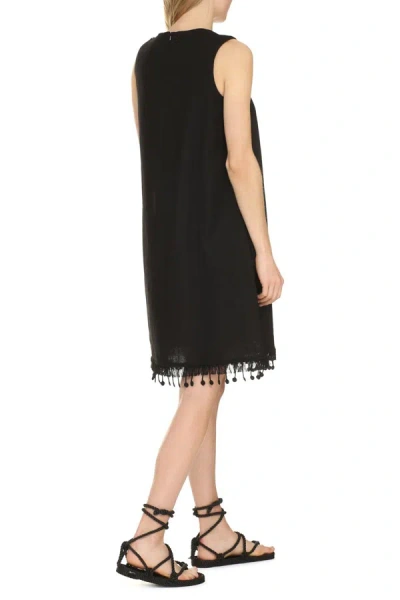 Shop 's Max Mara Canada Cotton-linen Blend Dress In Black