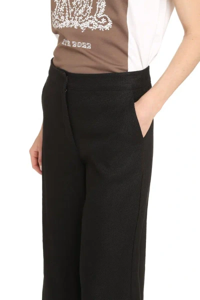 Shop 's Max Mara Fiaba Linen And Cotton Trousers In Black