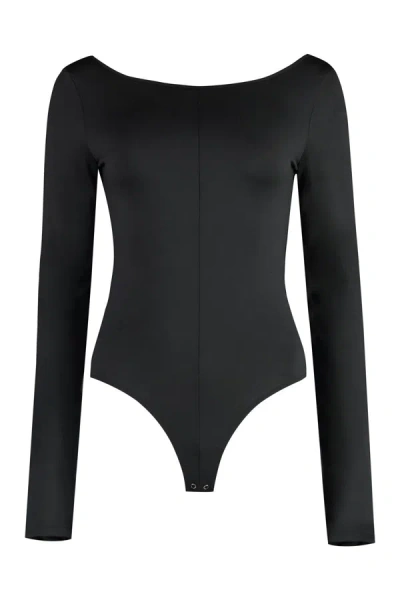 Shop Agolde Jersey Bodysuit In Black