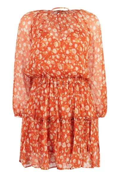 Shop Alessia Zamattio Riviera Silk Mini Dress In Orange