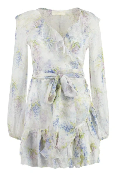 Shop Alessia Zamattio Silk Wrap-dress In Multicolor