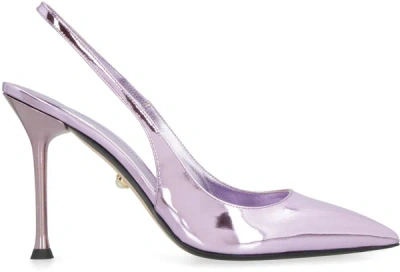Alevì Alevi Sally Leather Slingback Pumps In Purple