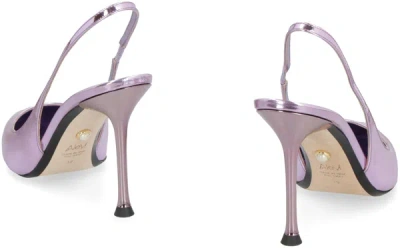 Alevì Alevi Sally Leather Slingback Pumps In Purple