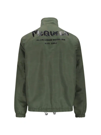 Alexander Mcqueen Reversible Bomber Jacket Casual Jackets And Parka In Green
