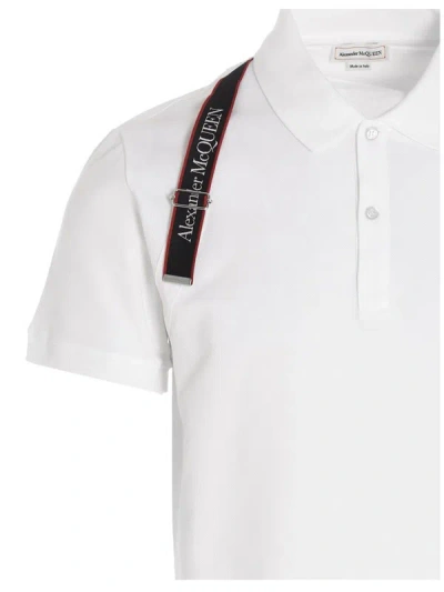 Shop Alexander Mcqueen Logo Tape Polo Shirt In White