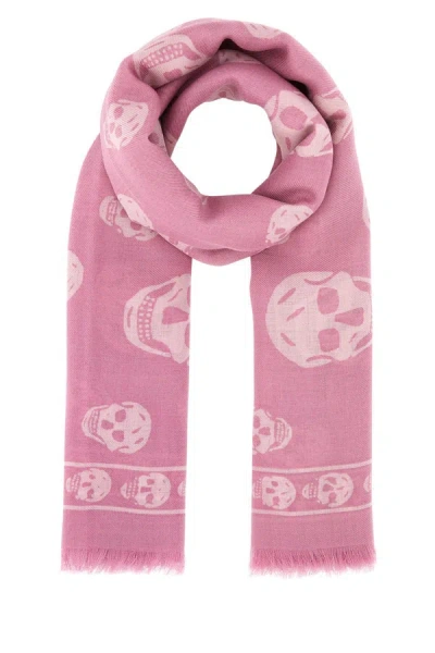 Shop Alexander Mcqueen Scarves And Foulards In Daliapalepink