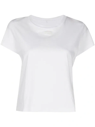 Shop Alexander Wang Essential Jsy Shrunk T-shirt W/puff Logo & Bound Neck Clothing In 100 White