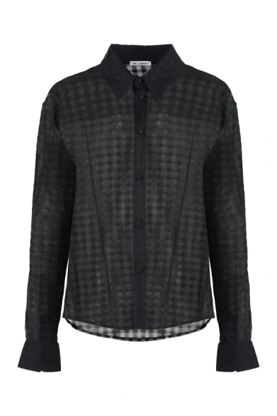 Shop Ami Alexandre Mattiussi Ami Paris Transparent Fabric Shirt In Black
