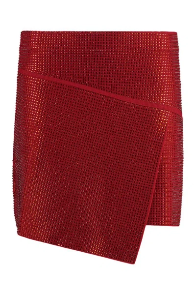 Shop Andreädamo Andreādamo Asymmetric Miniskirt In Red