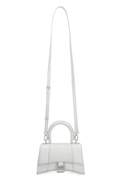Shop Balenciaga Hourglass Xs Handbag In Silver