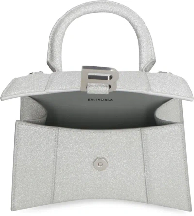 Shop Balenciaga Hourglass Xs Handbag In Silver