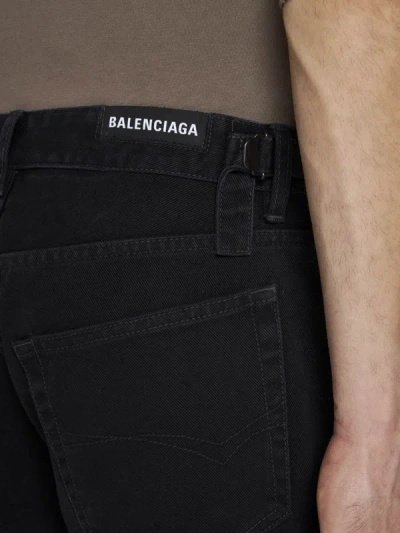 Shop Balenciaga Jeans In Peach Pitch Black