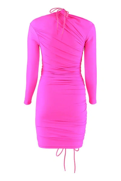 Shop Balenciaga Jersey Mini Dress In Fuchsia