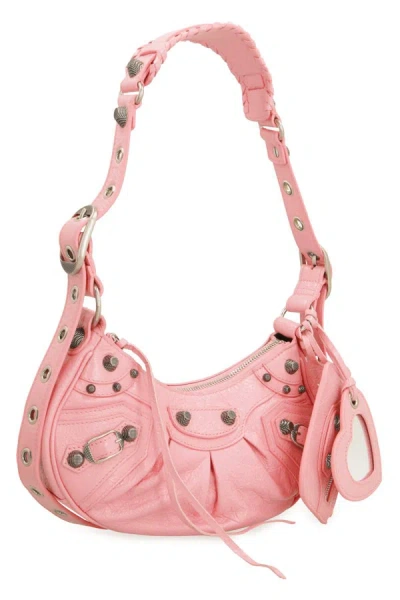 Shop Balenciaga Le Cagole Xs Leather Crossbody Bag In Pink