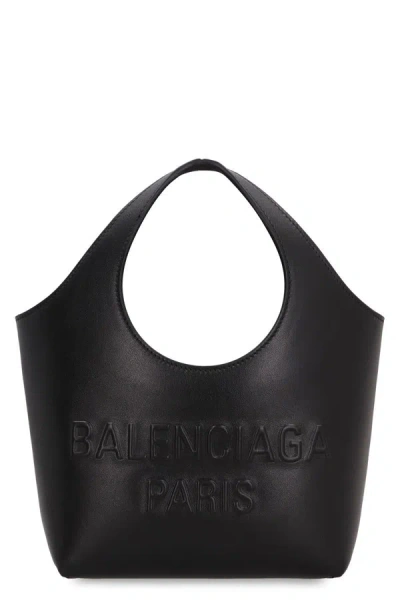 Shop Balenciaga Mary-kate Xs Leather Tote In Black